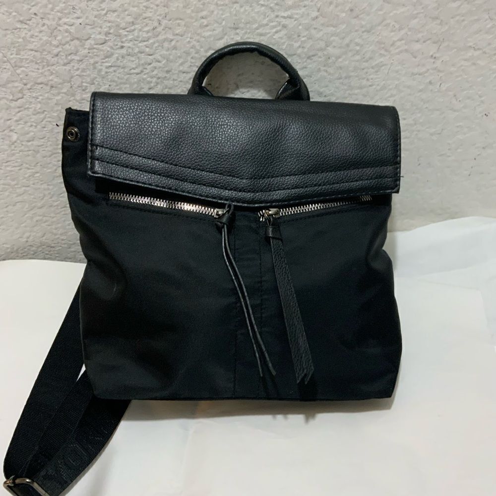 Botkier Mini Black Faux Leather Nylon Backpack - Picture 9 of 15